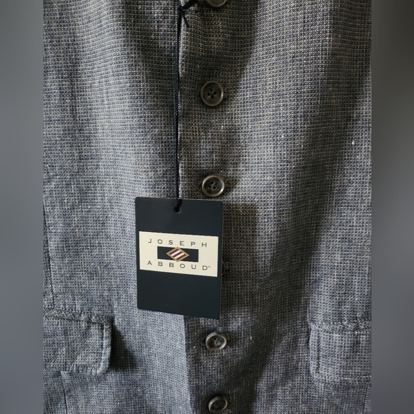 🆕️ Joseph Abboud Linen Blend Vest / Waistcoat Chambray Back Size M NWT - Picture 7 of 10